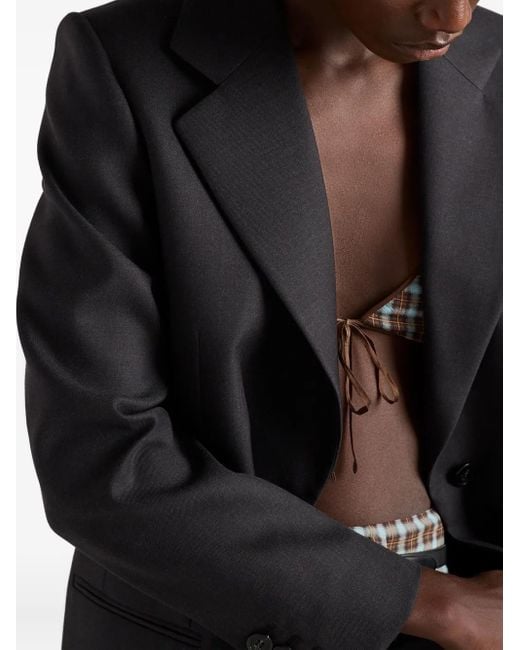 Prada Black Notched-Lapel Blazer