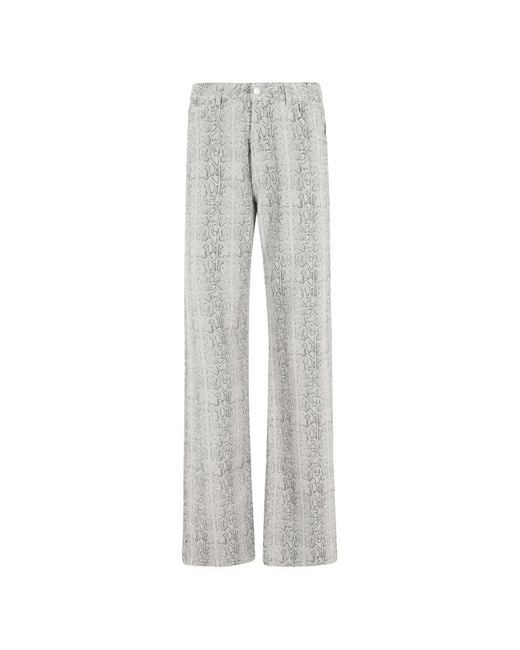 FEDERICA TOSI Gray Snakeskin Straight Jeans
