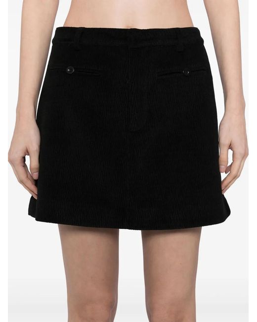 B+ AB Black Corduroy Mini Skirt