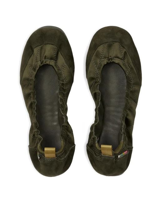 Paul Smith Green Laguna Panelled Elasticated Ballet Flats