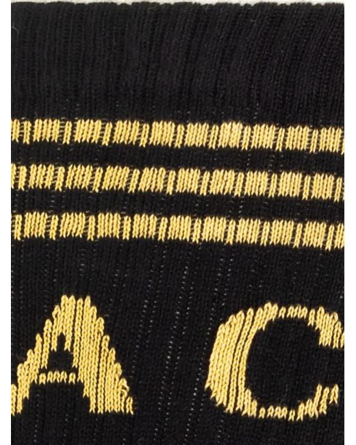 Versace Black Ribbed Cotton Socks for men