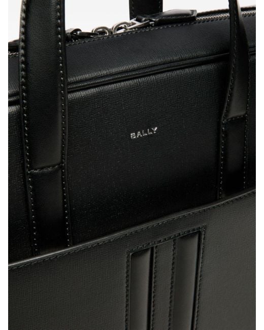 Bally Black Mythos Leather Briefcase for men