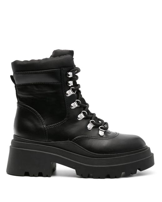 Guess Black Vaney Lace-Up Combat Boots