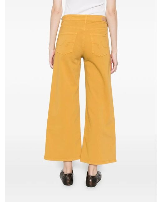 AG Jeans White Wide Leg Crop Jeans
