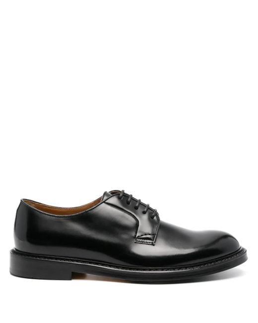 Doucal's Black Lace-Up Leather Derby Shoes for men