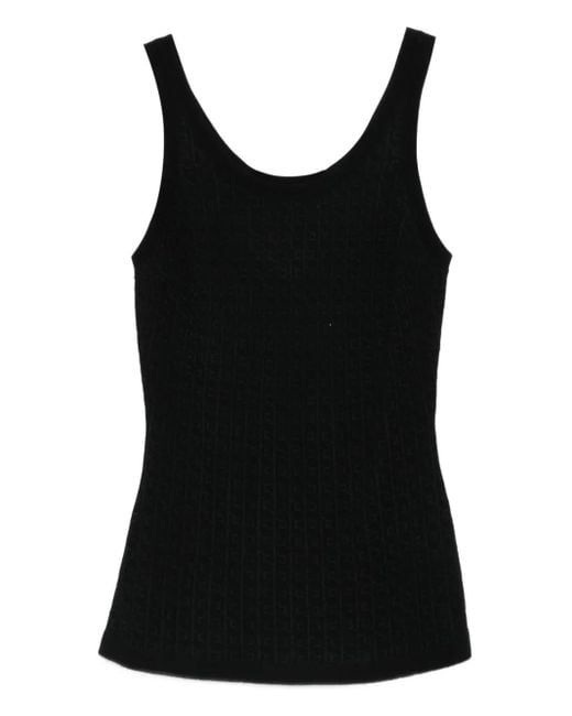 Elisabetta Franchi Black Wool Blend Tank Top