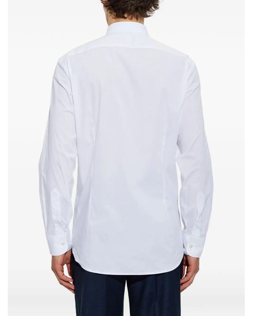 Etro White Embroidered-Logo Shirt for men