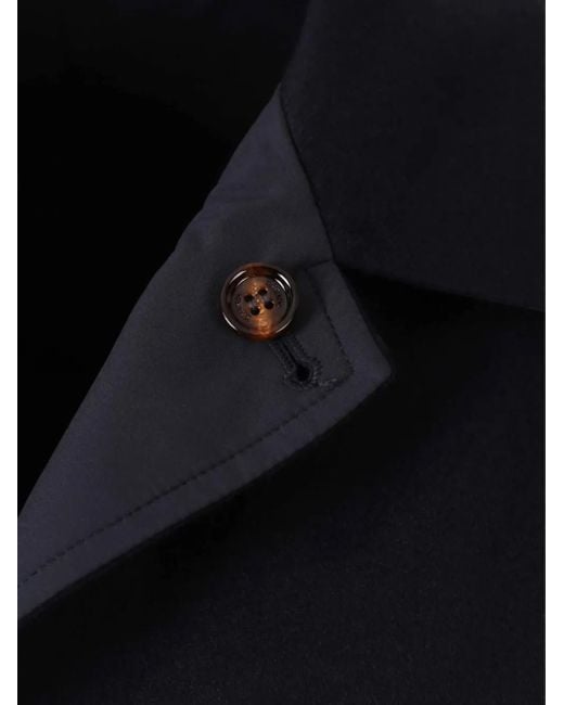 KIRED Black Button-Fastening Collared Coat for men