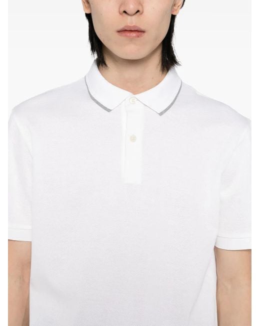 Boss White Cotton Polo Shirt for men