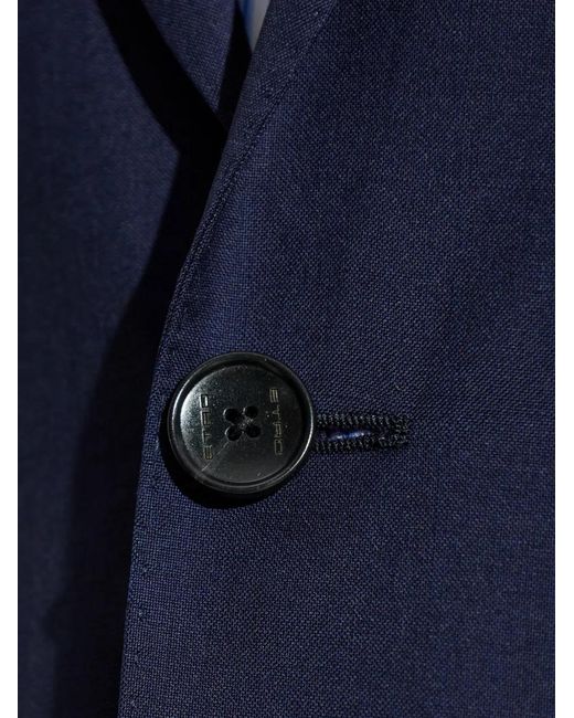 Etro Blue Single-Breasted Wool Suit for men