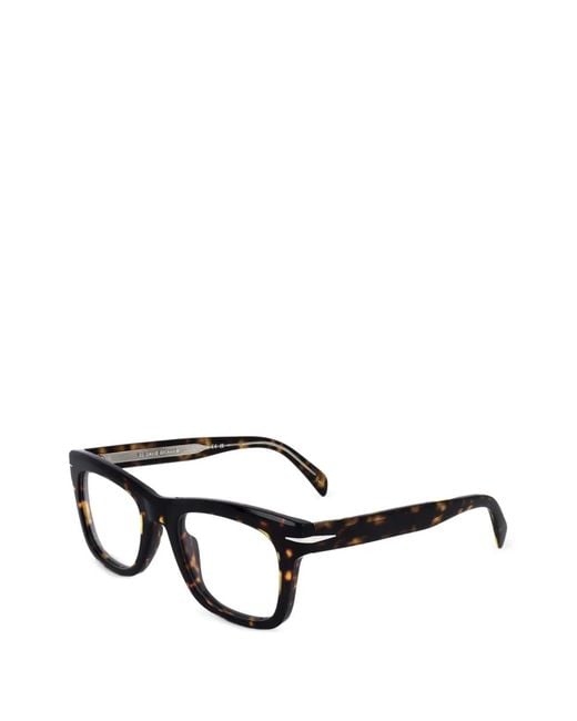 David Beckham White Tortoiseshell-Effect Square-Frame Glasses for men