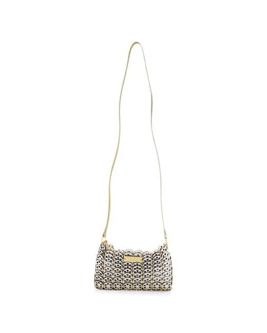 Rabanne White Metallic-Effect Chainmail Shoulder Bag