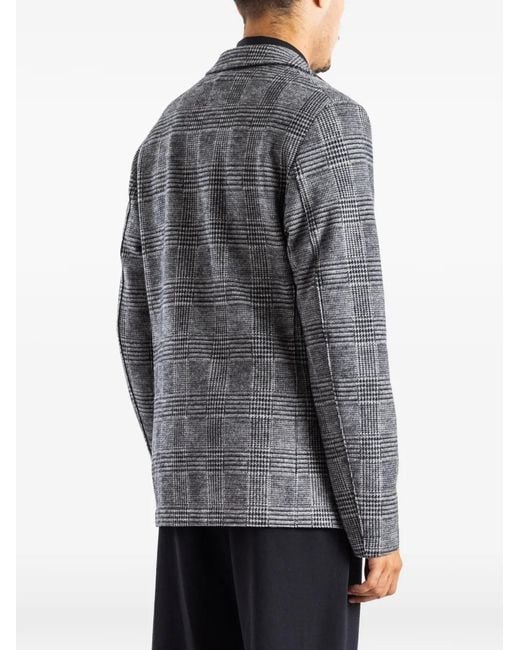 Harris Wharf London Gray Prince Of Wales Check Single-Breasted Blazer for men