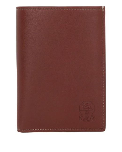 Brunello Cucinelli Purple Leather Wallet for men
