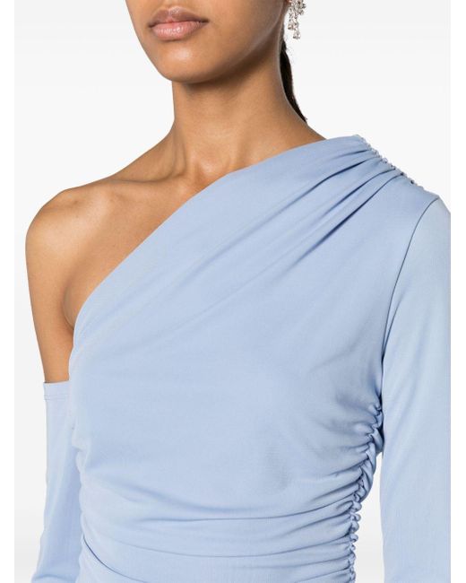ANDAMANE Blue Olimpia One-shoulder Midi Dress