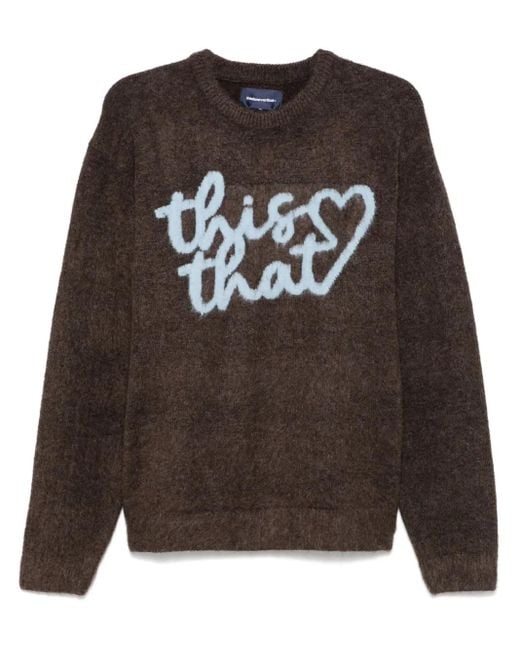 Thisisneverthat Gray Heart Logo Sweater for men