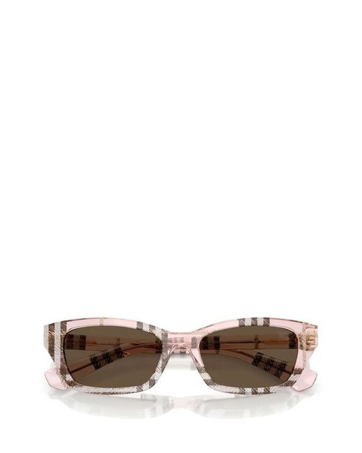 Burberry Natural Check Rectangle-Frame Sunglasses