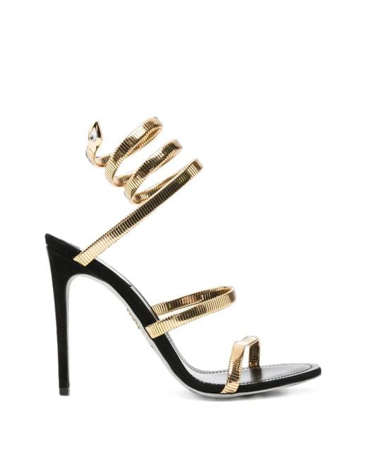 Rene Caovilla White Juniper Wrap-Around Heeled Sandals
