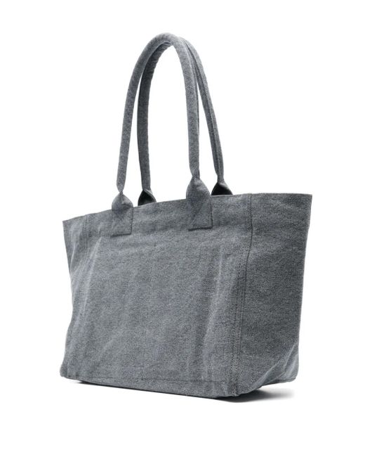 Isabel Marant Black 'Yenki Logo' Detail Canvas Tote Bag