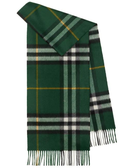 Burberry Green Check Cashmere Scarf