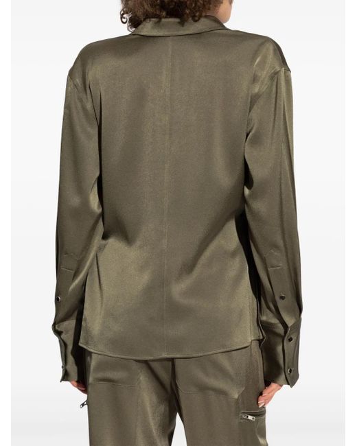 Helmut Lang Green Gewickelte Bluse
