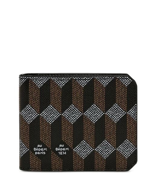 AU DEPART Black Geometric-Pattern Wallet