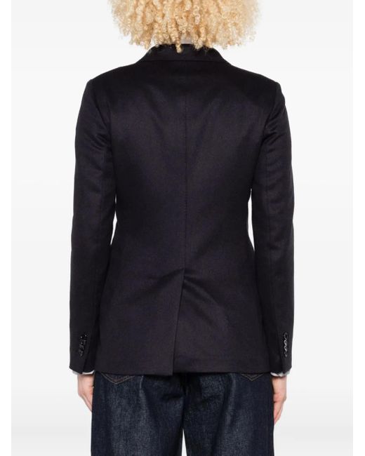 Tagliatore Black Double-Breasted Long-Sleeves Blazer