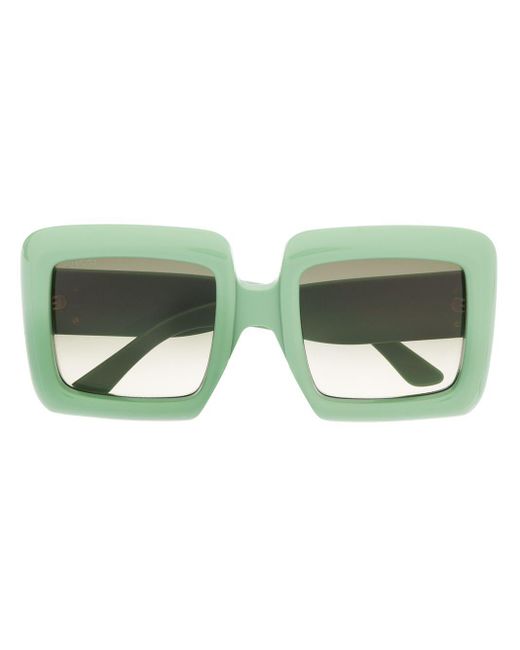 Gucci Green Oversized Square Sunglasses
