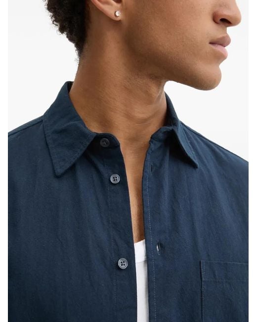 Samsøe & Samsøe Blue Pocket Button Shirt for men