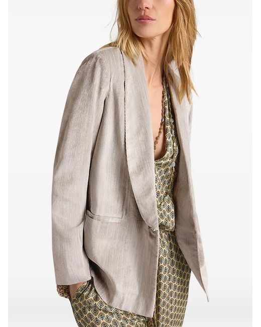 Momoní White Pembroke Corduroy Shawl-Collar Jacket
