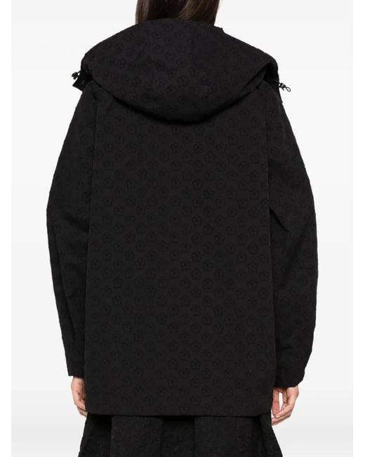 CECILIE BAHNSEN Black Finn Floral-Patterned Hooded Jacket