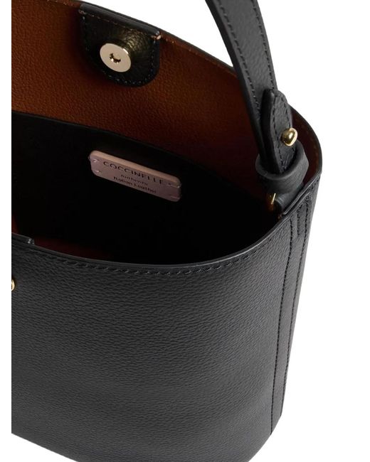 Coccinelle Black Mini Nikla Leather Shoulder Bag