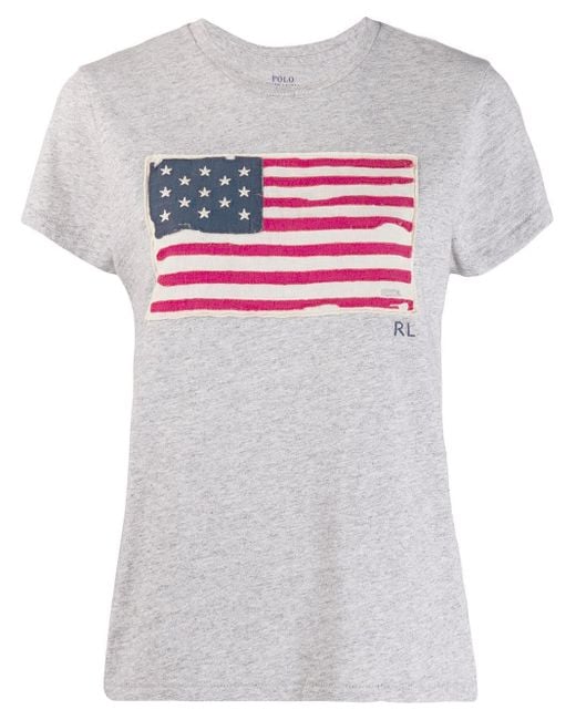 Polo Ralph Lauren Gray Usa Flag T-shirt