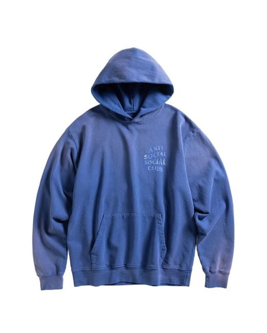 ANTI SOCIAL SOCIAL CLUB Blue Weathered Mind Games Hoodie for men