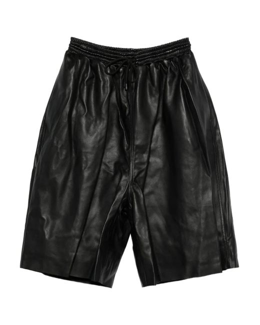 メンズ LỰU ĐẠN レザー ショートパンツ Black
