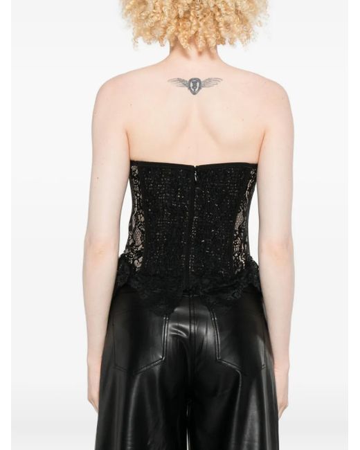 GIUSEPPE DI MORABITO Black Sweetheart-Neckline Corset Top