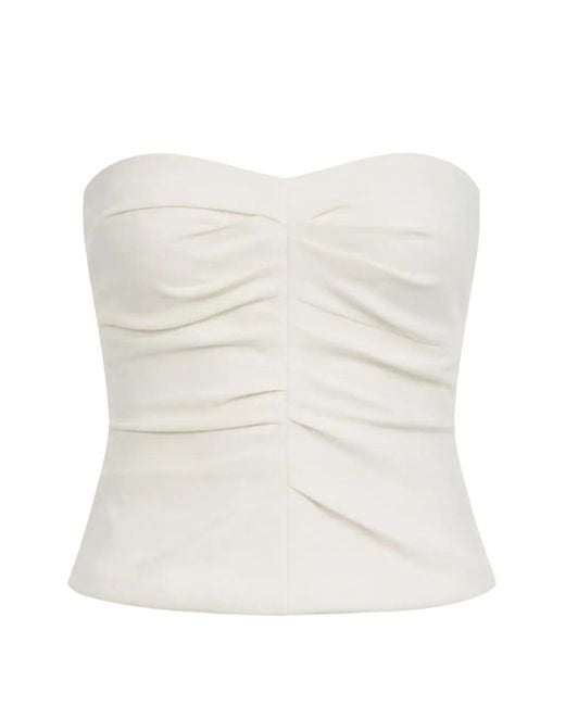 The Sei Bustier Top Met Plooien in het White