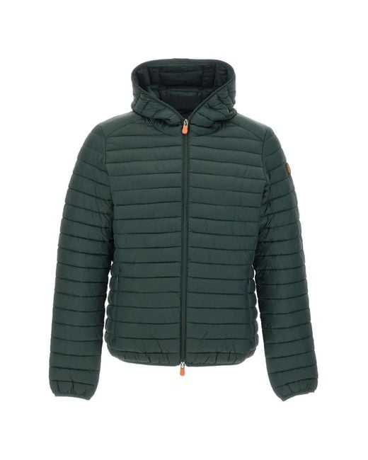 Save The Duck Green Donald Hooded Puffer Jacket for men