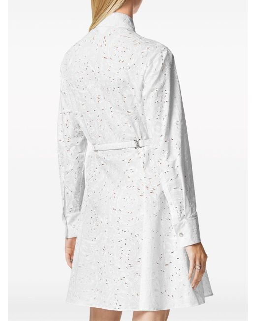 Robe-chemise Sangallo à broderies Barocco Versace en coloris White