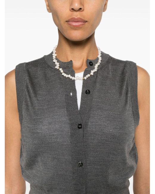 Semicouture Gray Button-up Knitted Vest