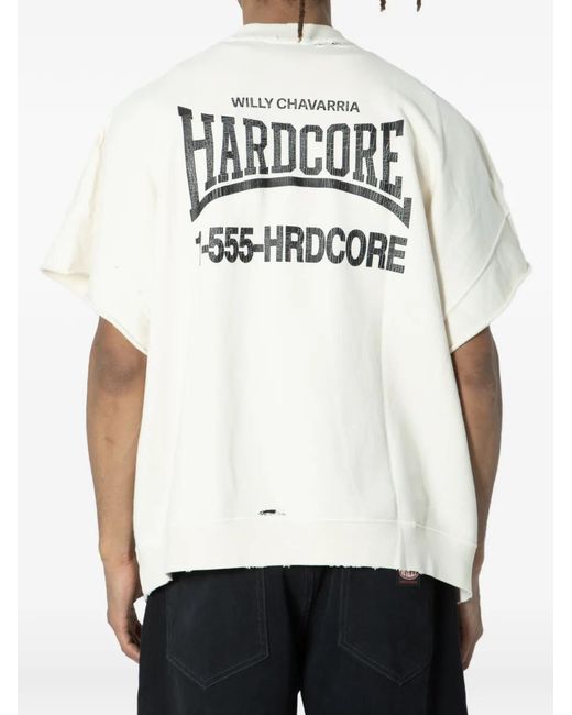 Willy Chavarria White Hardcore Cotton T-Shirt for men
