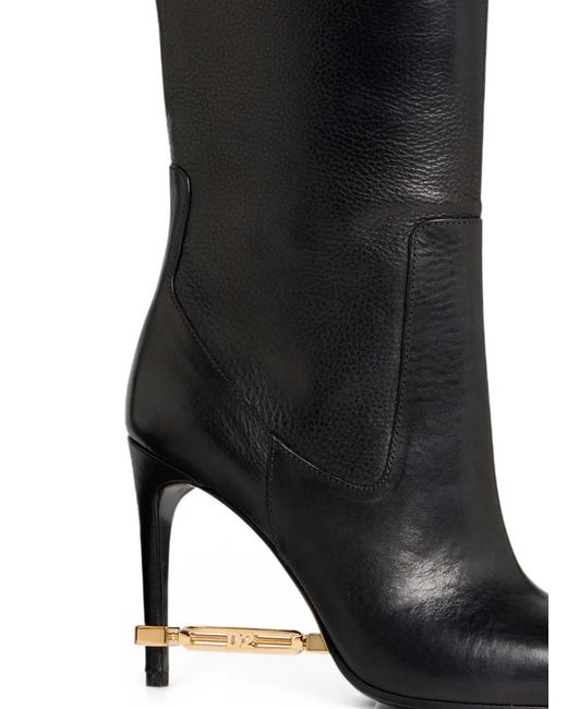 DSquared² Black Metal Bar Heeled Boots
