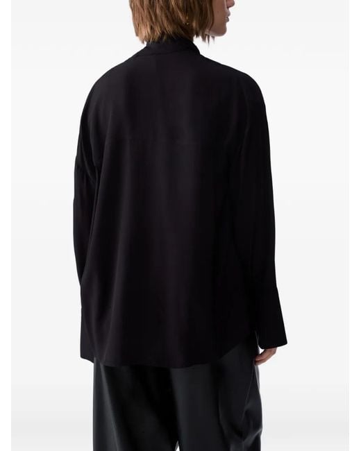 Liu Jo Black Shirt With Scarf