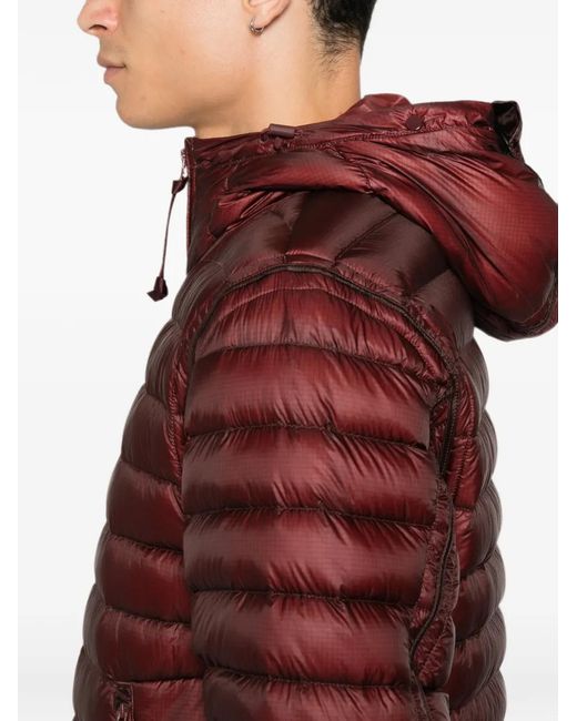 C P Company Red Zip-Pocket Quilted Jacket for men