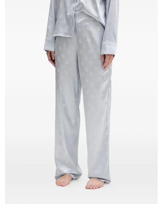 Guess Gray Sylvie Logo-Print Pocket Pajamas