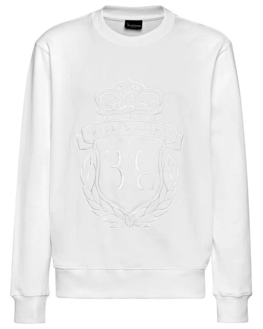 Billionaire White Logo-Embroidered Cotton Sweatshirt for men