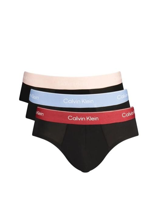 Calvin Klein Red Logo-Waistband Briefs (Set Of Three) for men