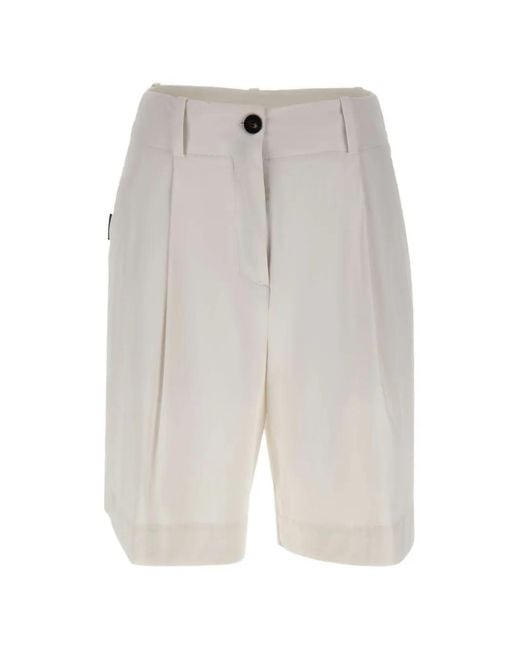 Rrd White Surflex Light Pleat-Detail Shorts