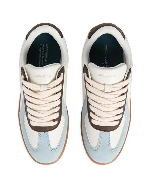 Coccinelle White C-Style 90 Logo-Embossed Sneakers