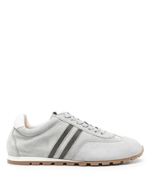 Doucal's White Suede Sneakers